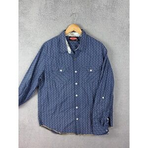 Mambo Australia Western shirt Mens Large Blue Snap Long Sleeve Casual Cowboy